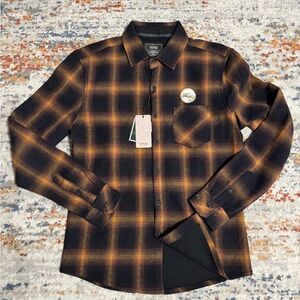 Nomad Men's Plaid Shirt in Black and Orange